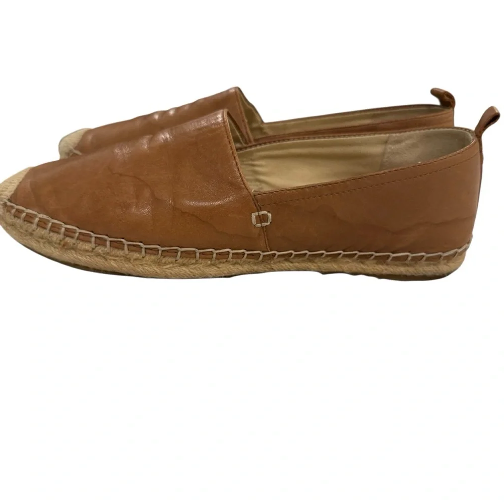 5 for $25!! Sam Edelman Kesia Espadrille Flat In Latte Leather Casual Shoes 9.5